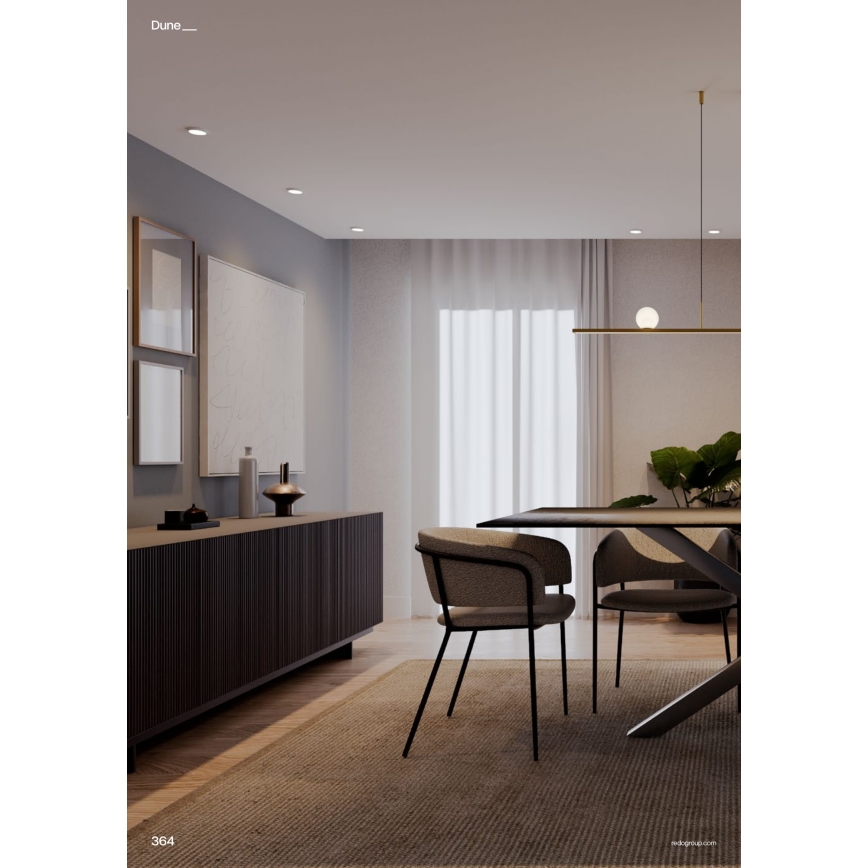 Redo 01-4301 - Zatemljiv LED lestenec na kablu DUNE LED/48W/230V 3000K CRI 90 bela/zlata