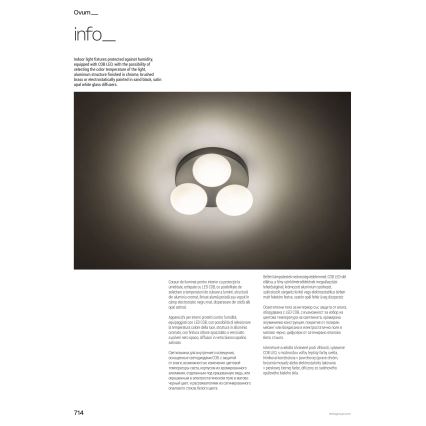 Redo 01-4310 - LED stropna svetilka za kopalnico OVUM 4xLED/5W/230V 3000/4000K CRI 90 IP44 bela/medeniна