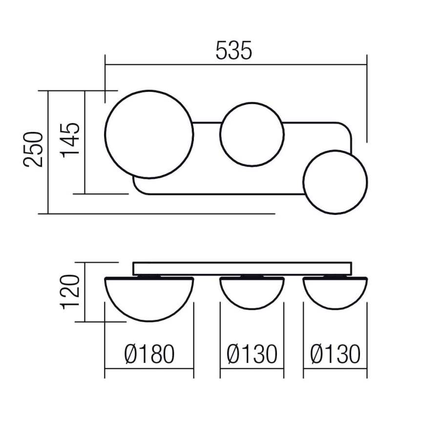Redo 01-4330 - LED stensko svetilo LUMIEN 3xLED/18W/230V 2700/3000K CRI 90 bela/črna