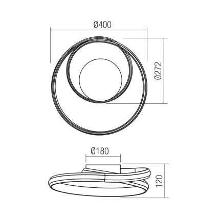 Redo 01-4354 - LED stenska svetilka z zatemnitvijo TORSION LED/30W/230V 2700/3000/4000K CRI 90 bela