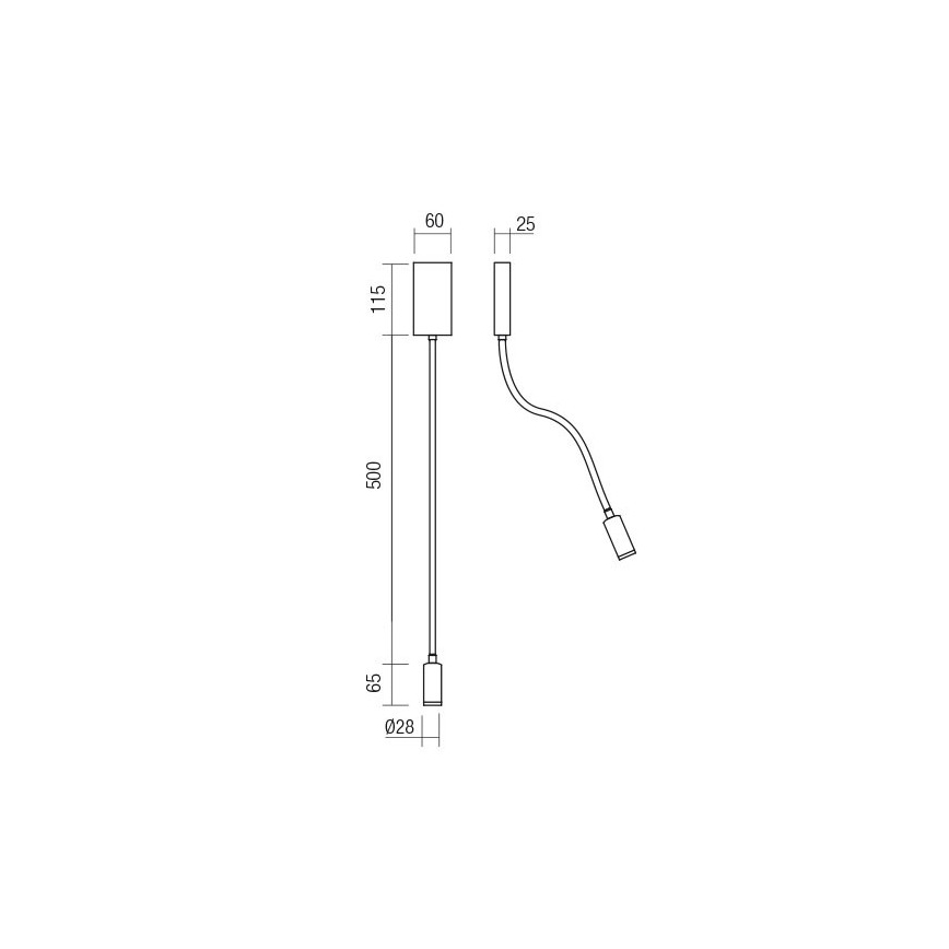 Redo 01-4475 - LED fleksibilna svetilka WALLIE LED/3W/230V USB CRI 90 bronasta