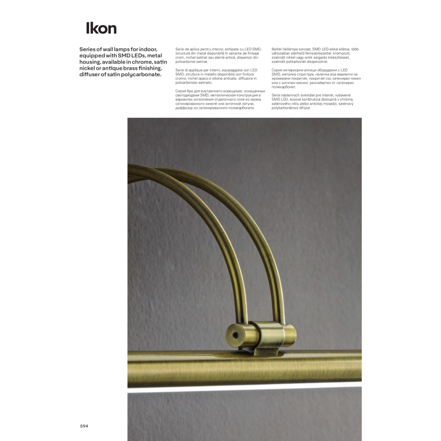 Redo 01-458 - LED Svetilka za slike IKON LED/18W/230V 70 cm sijajni krom