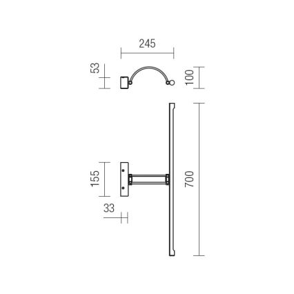 Redo 01-458 - LED Svetilka za slike IKON LED/18W/230V 70 cm sijajni krom