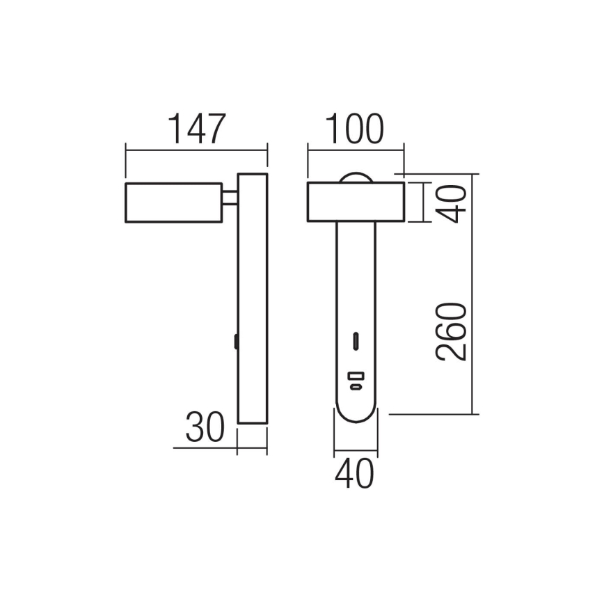 Redo 01-4642 - LED stenska svetilka SADES LED/6W/230V CRI 90 USB bronasta