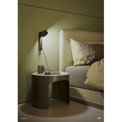 Redo 01-4643 - LED stensko svetilo SADES LED/6W/230V CRI 90 USB črna