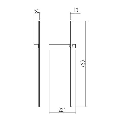 Redo 01-4672 - LED stensko svetilo TANGENT LED/6W/230V 2700/2850/3000K 73 cm CRI 90 zlato