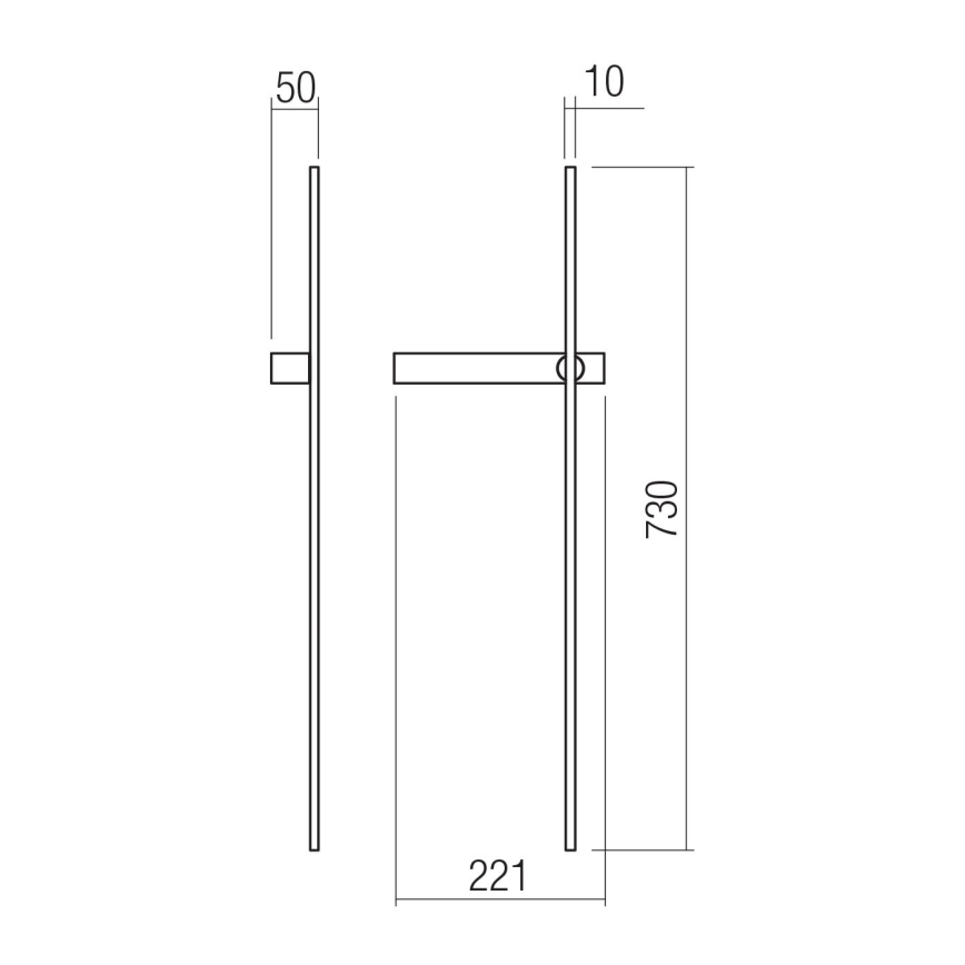 Redo 01-4672 - LED stensko svetilo TANGENT LED/6W/230V 2700/2850/3000K 73 cm CRI 90 zlato