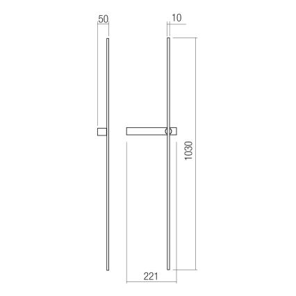 Redo 01-4674 - LED stensko svetilo TANGENT LED/9W/230V 2700/2850/3000K 73 cm CRI 90 zlato