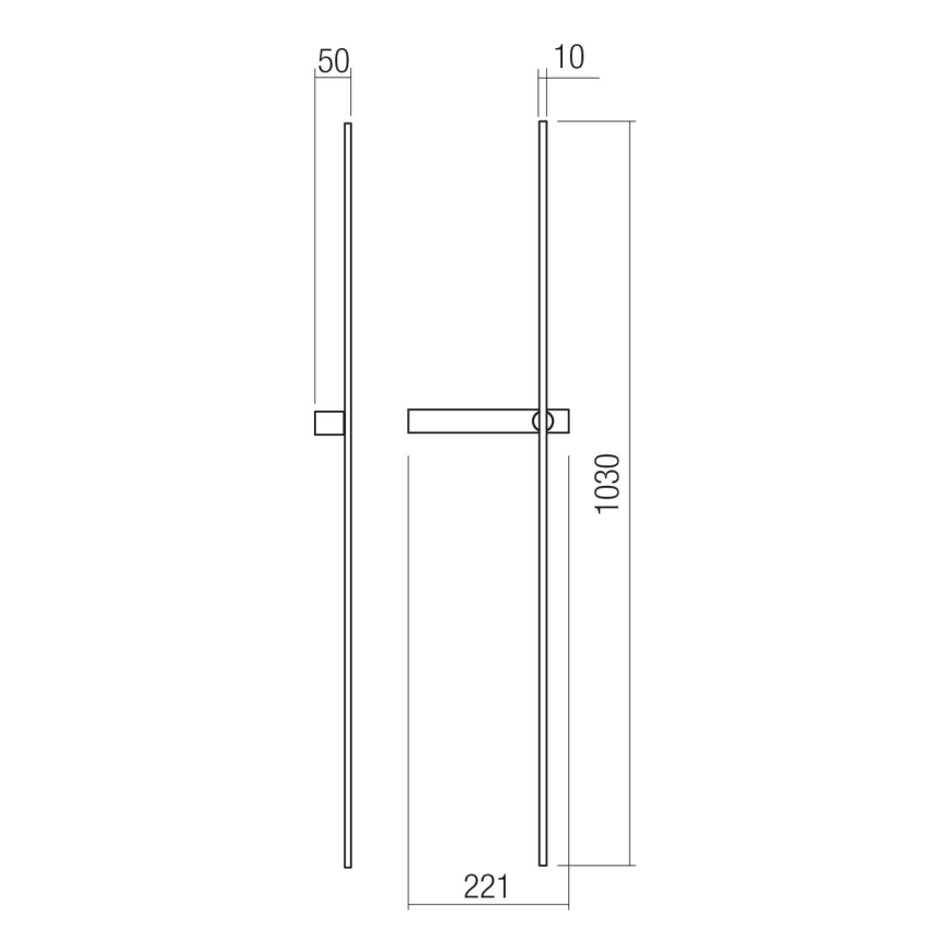 Redo 01-4674 - LED stensko svetilo TANGENT LED/9W/230V 2700/2850/3000K 73 cm CRI 90 zlato