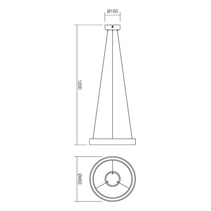 Redo 01-671 - LED Lestenec na vrvici LOOP LED/38W/230V pr. 45 cm bela