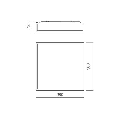 Redo 01-706 - Kopalniška stropna svetilka EGO 4xE27/60W/230V 38x38 cm IP44