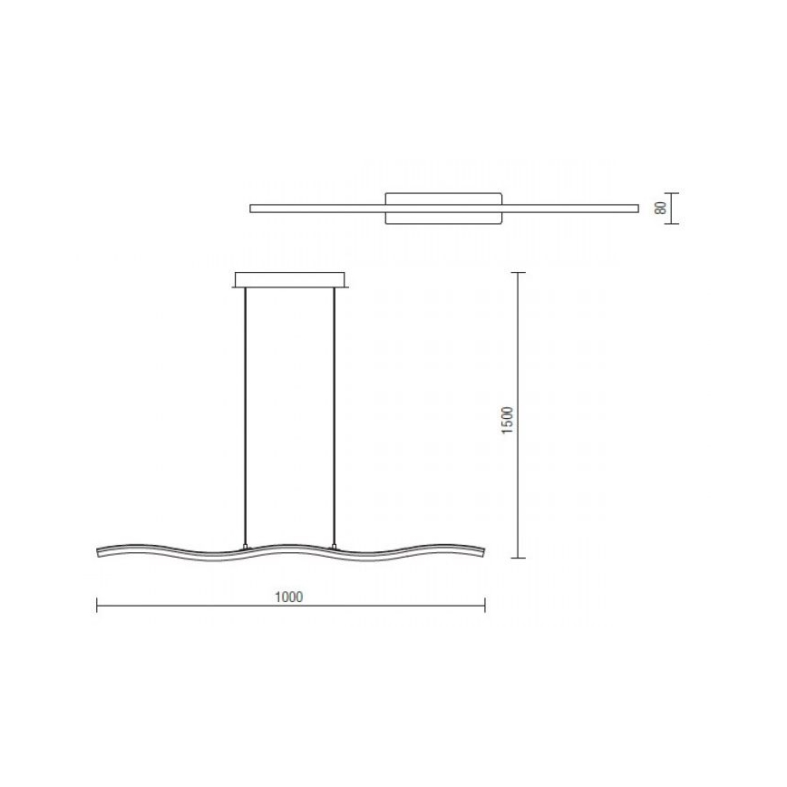 Redo 01-893 - LED lestenec na jeklenem lanku PULSE LED/23,1W/230V matni krom