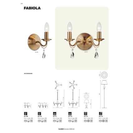 Redo 02-709 - Stenska svetilka FABIOLA 1xE14/28W/230V