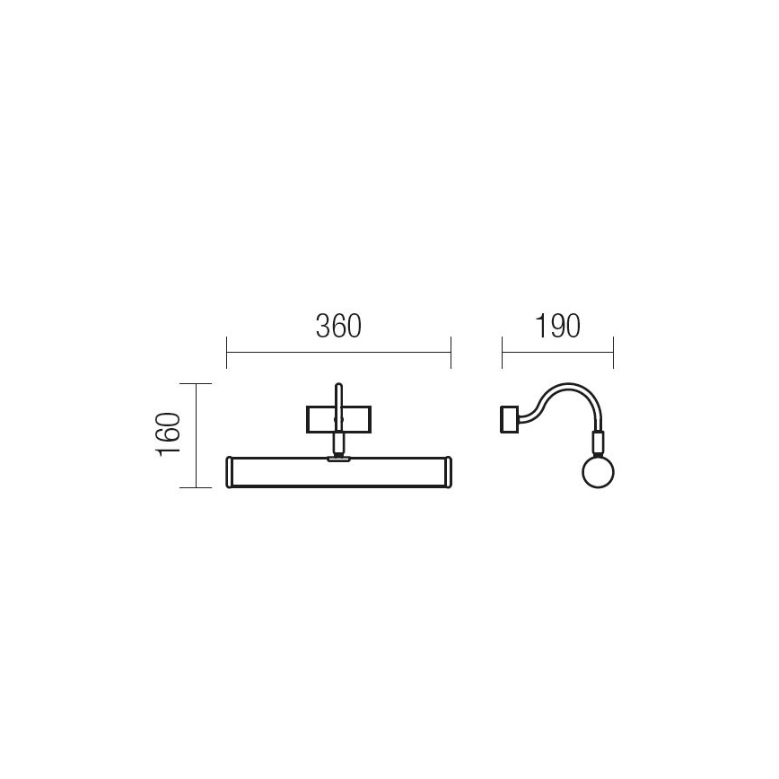 Redo 02-845 - Svetilka za slike CAIRO 2xE14/28W/230V, 36 cm, iz medenine
