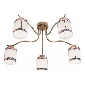 Redo 02-888 - Nadgradni lestenec DEKOR 5xE27/42W/230V pr. 52,3 cm bron