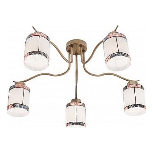 Redo 02-888 - Nadgradni lestenec DEKOR 5xE27/42W/230V pr. 52,3 cm bron