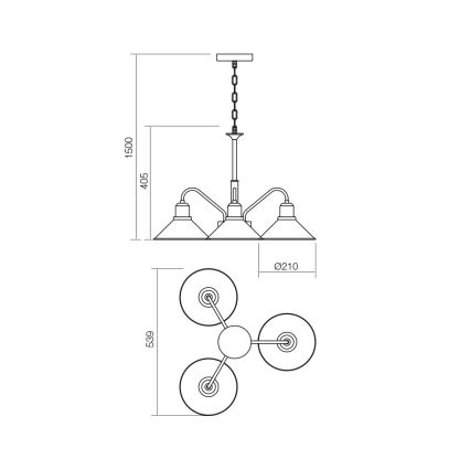 Redo 02-935 - Lestenec na verigi VERNER 3xE27/42W/230V