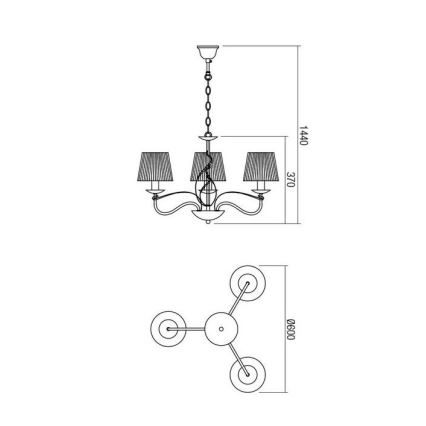 Redo 02-951 - Lestenec na verigi VIRTUU 3xE14/28W/230V