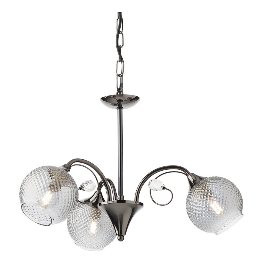 Redo 02-972 - Lestenec na verigi ASPERA 3xE14/28W/230V, premer 52 cm, črna