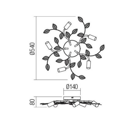 Redo 02-980 - Nadgradni lestenec TIARA 5xE14/28W/230V