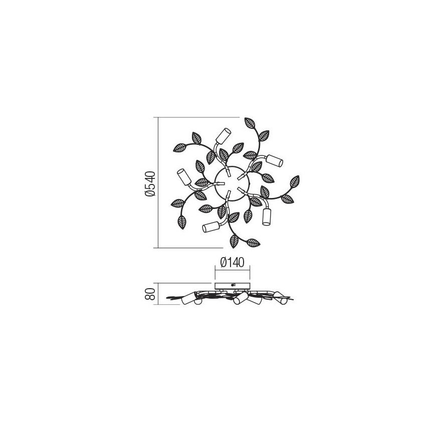 Redo 02-980 - Nadgradni lestenec TIARA 5xE14/28W/230V
