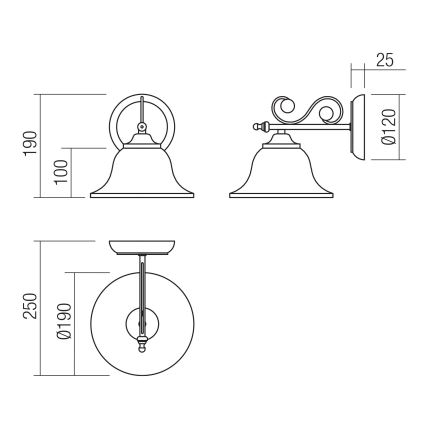 Redo 02-989 - Stenska svetilka VERSUS 1xE27/42W/230V