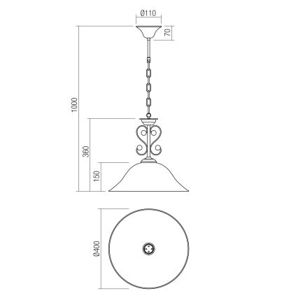 Redo 02-990 - Lestenec na verigi VERSUS 1xE27/42W/230V