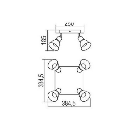 Redo 04-466 - Reflektor OLAF 4xE14/12W/230V