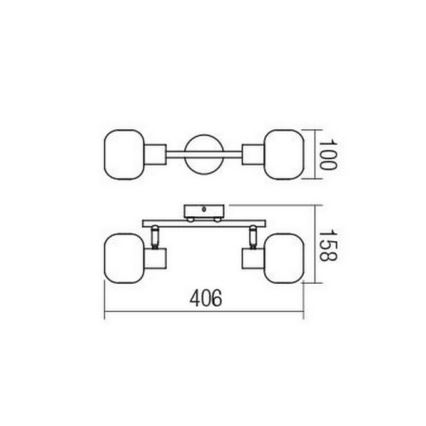 Redo 04-484 - Reflektor AMBER 2xE14/28W/230V