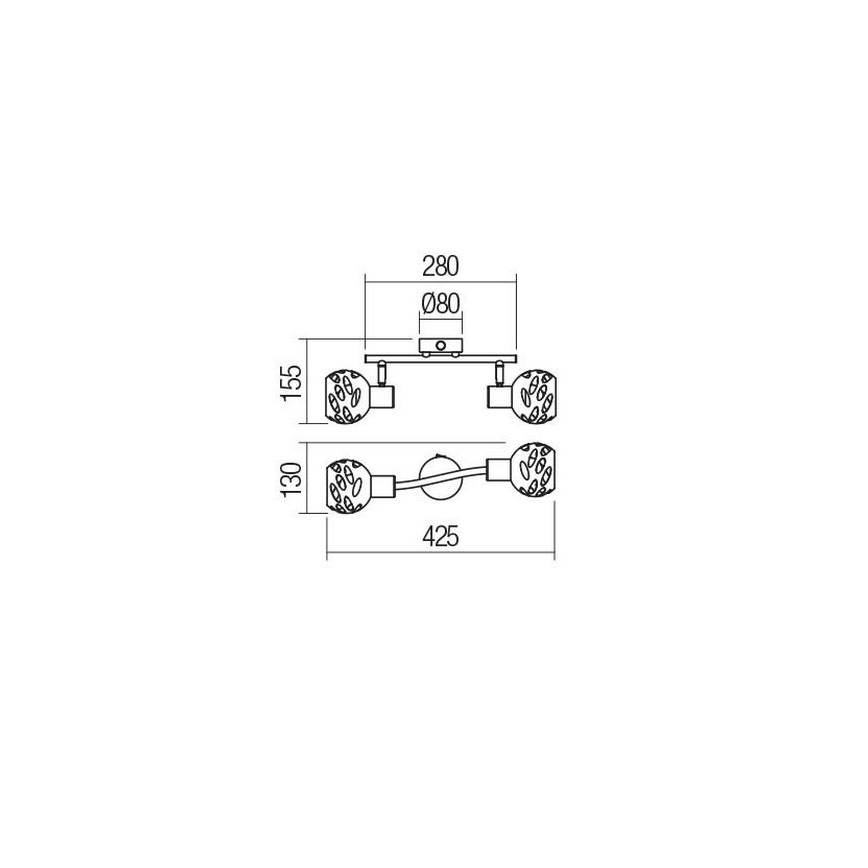 Redo 04-517 - Stenski reflektor TORN 2xE14/28W/230V