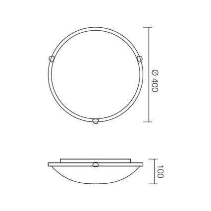 Redo 05-393 - Stropna svetilka VIRGINIA 2xE27/42W/230V, premer 40 cm, siva