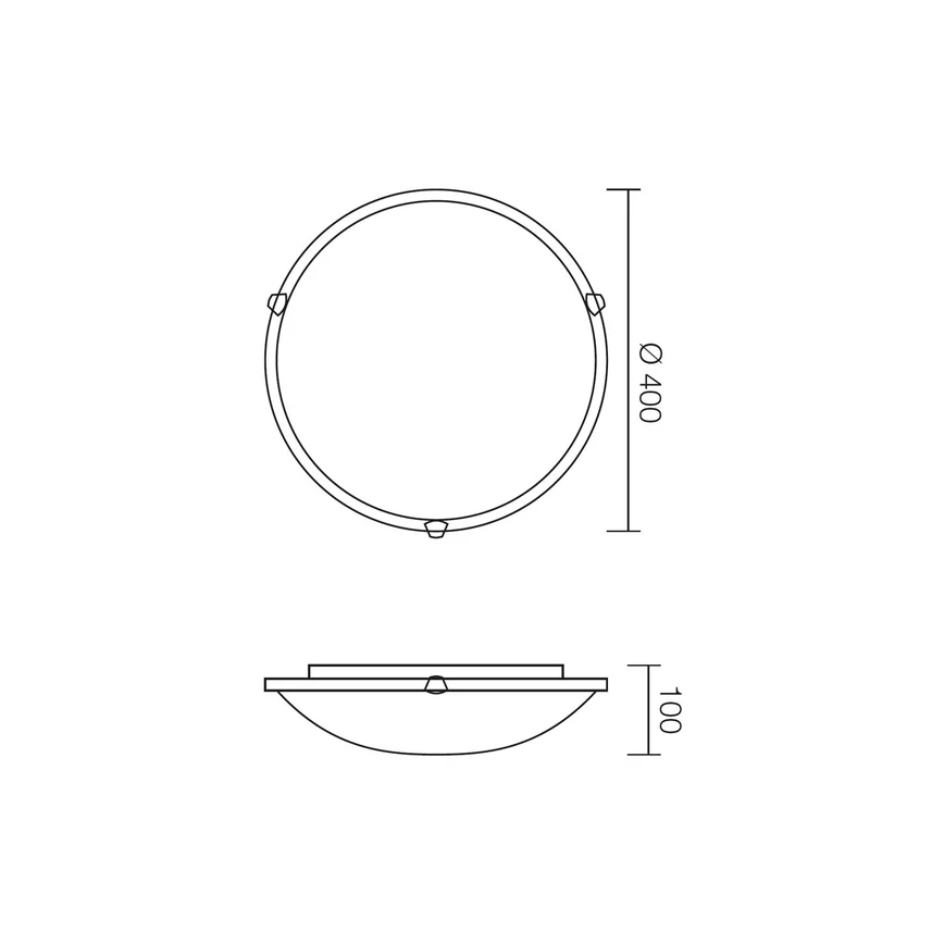 Redo 05-393 - Stropna svetilka VIRGINIA 2xE27/42W/230V, premer 40 cm, siva