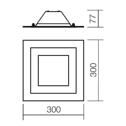 Redo 05-828 - stropna svetilka SPECTRE 1xE14/28W/230V, 30x30 cm, sijajni krom/bela