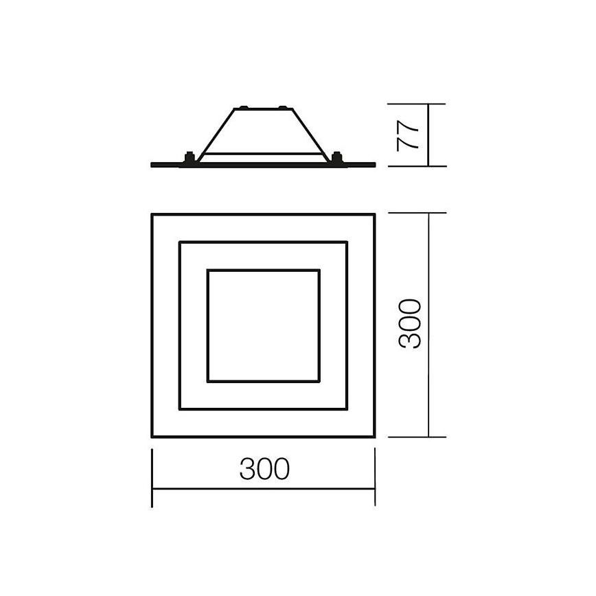 Redo 05-828 - stropna svetilka SPECTRE 1xE14/28W/230V, 30x30 cm, sijajni krom/bela