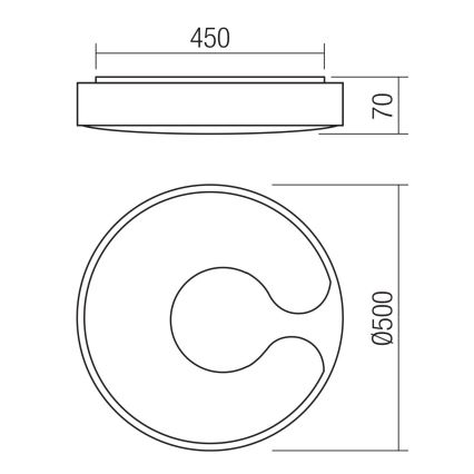 Redo 05-927 - LED RGBW zatemnljivo stropno svetilo BIGSI LED/48W/230V 3000-6500K premer 50 cm črna + daljinski upravljalnik