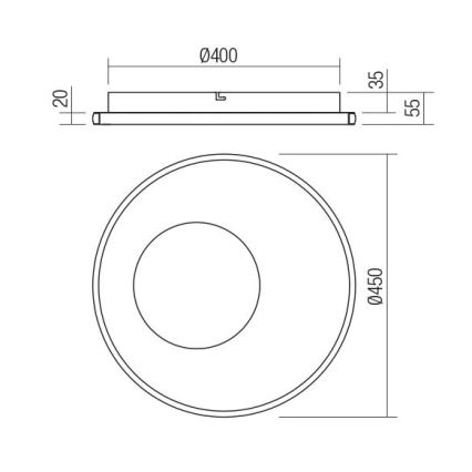 Redo 05-959 - LED Zatemnitvena stropna svetilka SINTESI LED/45W/230V pr. 45 cm 3000-6000K + Daljinski upravljalnik