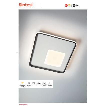Redo 05-961 - LED Zatemnitvena stropna svetilka SINTESI LED/53W/230V 45x45 cm 3000-6000K + Daljinski upravljalnik