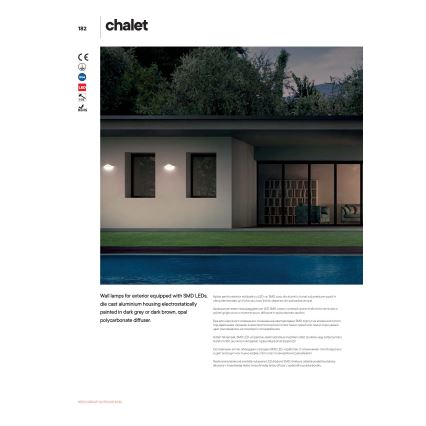 Redo 90002 - LED zunanja stenska svetilka CHALET LED/8W/230V IP54