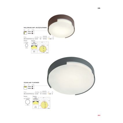 Redo 90006 - LED Zunanja stropna svetilka SKOR LED/16W/230V pr. 25 cm IP54 rjava