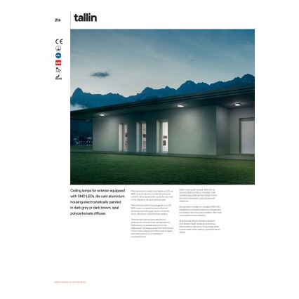 Redo 90008 - LED Zunanja stropna svetilka TALLIN LED/21W/230V 24,5x24,5 cm IP54 rjava