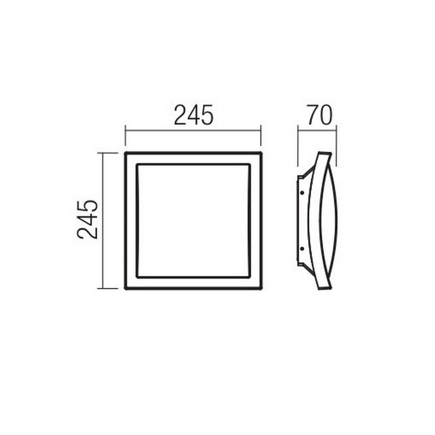 Redo 90008 - LED Zunanja stropna svetilka TALLIN LED/21W/230V 24,5x24,5 cm IP54 rjava