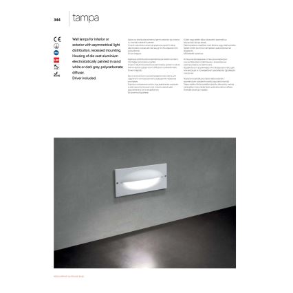 Redo 90009 - LED zunanja orientacijska svetilka TAMPA LED/11W/230V IP54 bela