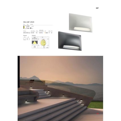 Redo 90009 - LED zunanja orientacijska svetilka TAMPA LED/11W/230V IP54 bela