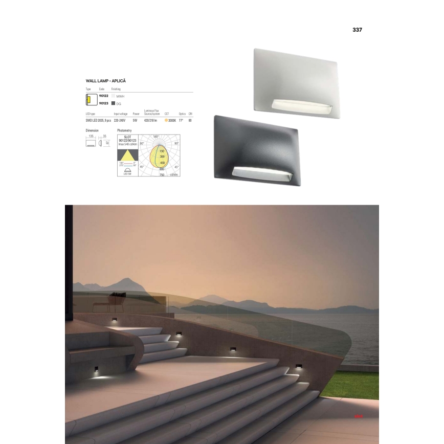 Redo 90009 - LED zunanja orientacijska svetilka TAMPA LED/11W/230V IP54 bela