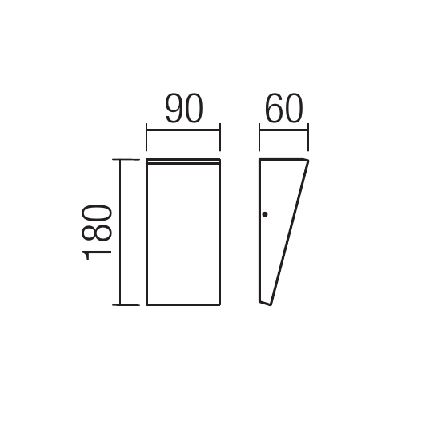 Redo 90019 - LED Zunanja stenska svetilka TOKYO LED/12W/230V 3000K IP54 siva