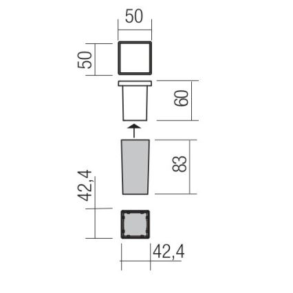 Redo 90040 - LED Zunanja vgradna svetilka INCAS LED/2,3W/230V IP65