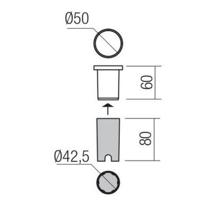 Redo 90042 - LED Zunanja vgradna svetilka INCAS LED/2,3W/230V IP65