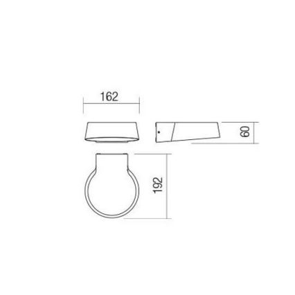 Redo 90046 - LED Zunanja stenska svetilka PHASER LED/12W/230V IP54