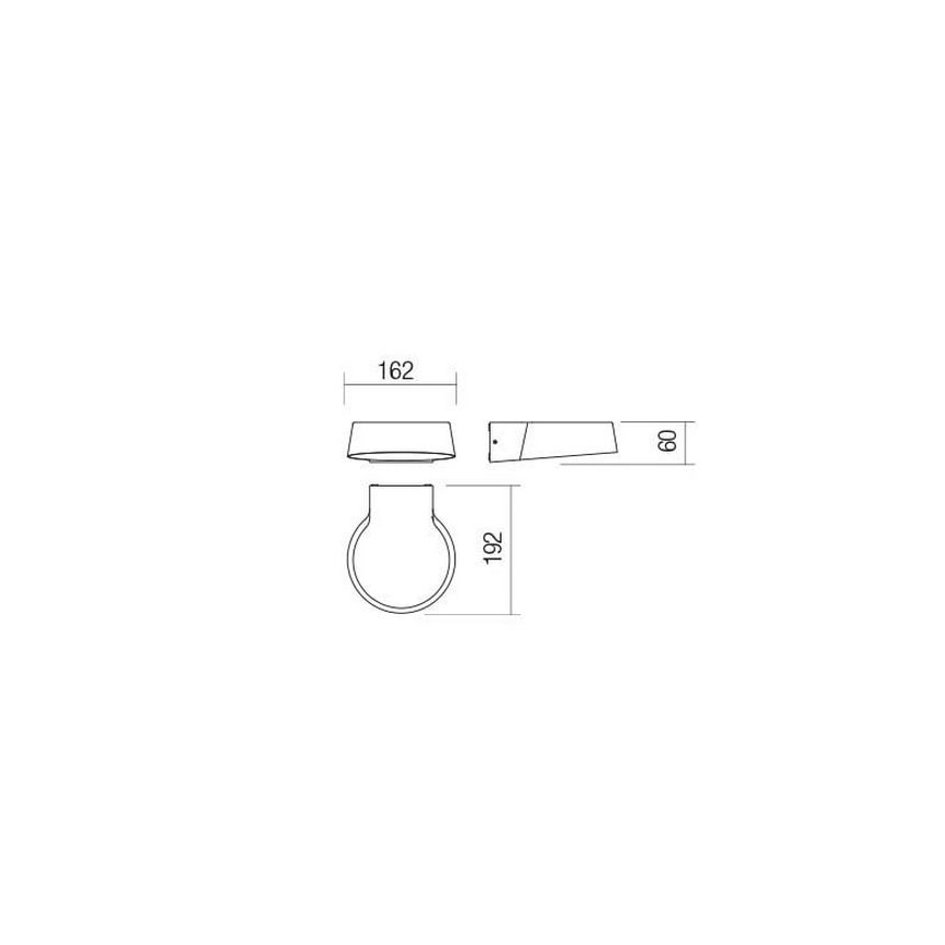 Redo 90046 - LED Zunanja stenska svetilka PHASER LED/12W/230V IP54