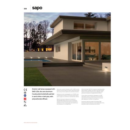 Redo 90070 - LED Zunanje stensko svetilo SAPO LED/3W/230V IP65